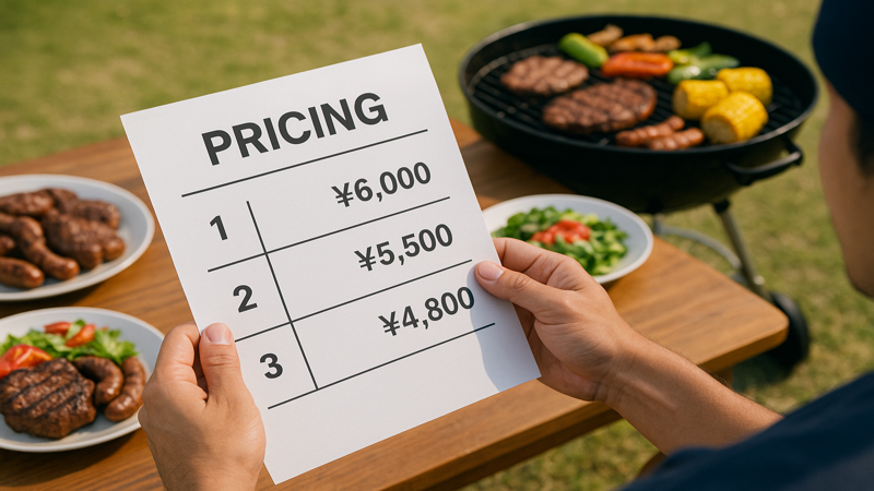 2.北谷BBQの手ぶらプランと料金比較