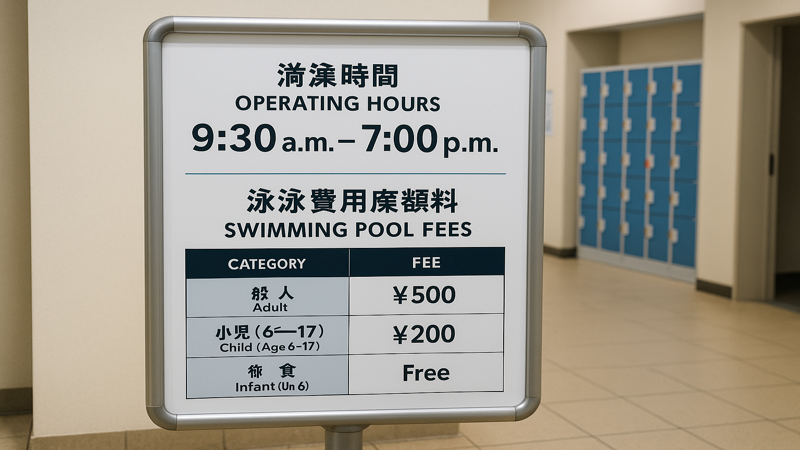 3. 北谷町プールの料金・営業時間・利用方法