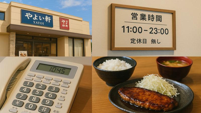 1.北谷のやよい軒の基本情報と店舗概要