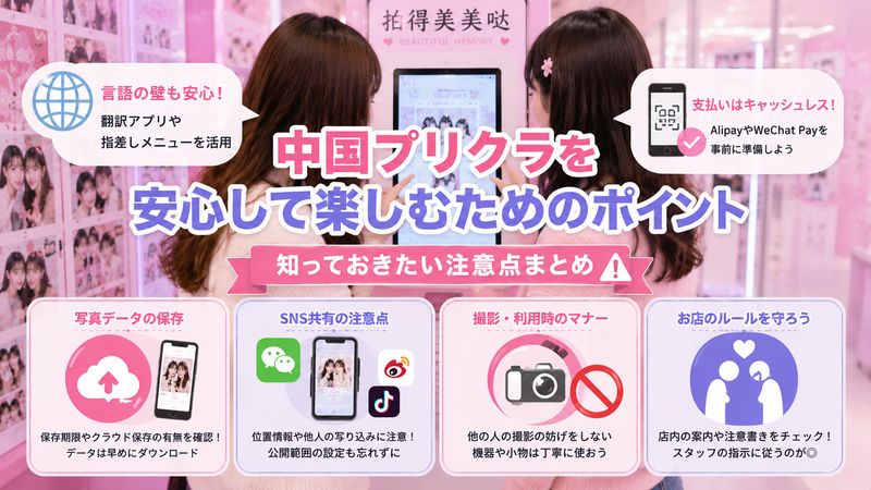 4.中国プリクラを楽しむ際の注意点