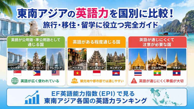 1. 東南アジアで英語はどこまで通じる?国別レベルを徹底解説
